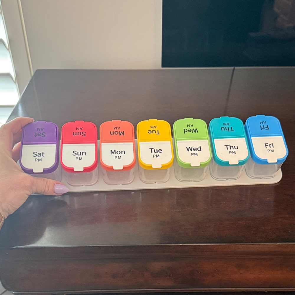 Weekly Pill Organizer Box - Rainbow Daily Medication Case